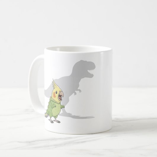 Cockatiel Dinosaur Personalized Gift コーヒーマグカップ (正面左)