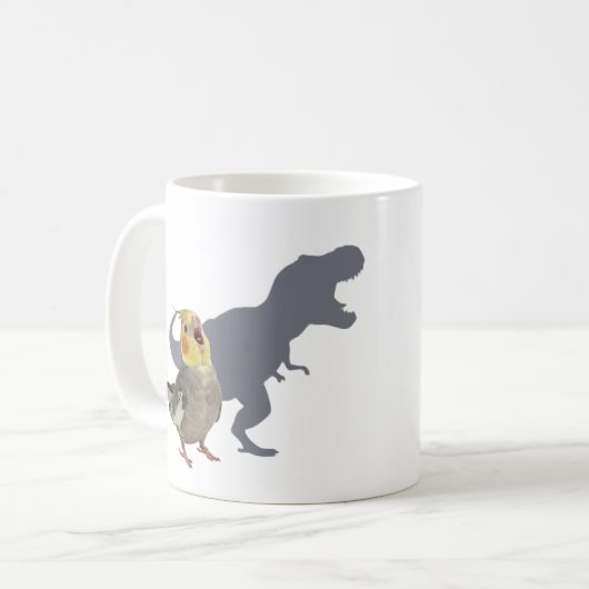 Cockatiel Dinosaur Roar Personalized Gift コーヒーマグカップ (正面左)