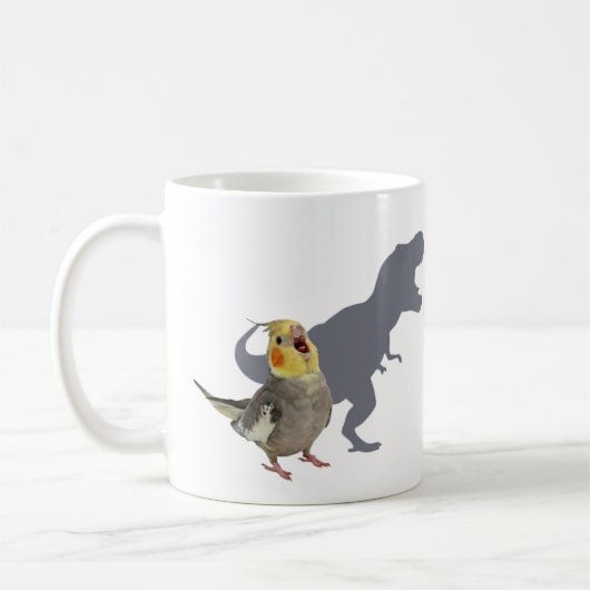 Cockatiel Dinosaur Roar Personalized Gift コーヒーマグカップ (左)