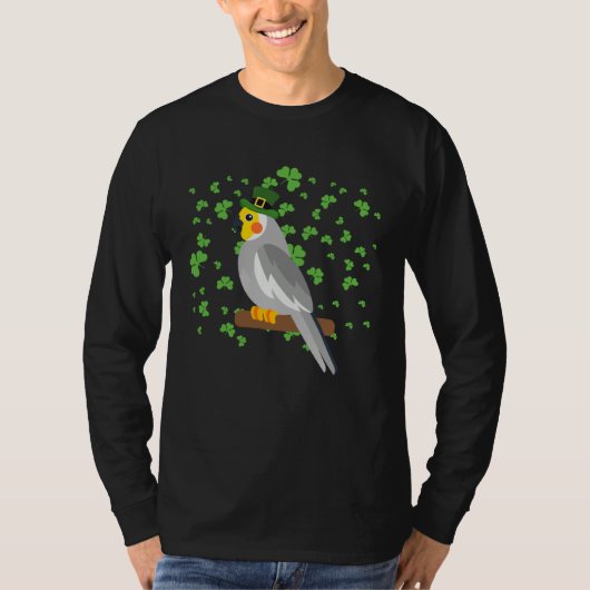 Cockatiel Leprechaun Shamrock St Patricks Day Tシャツ (正面)