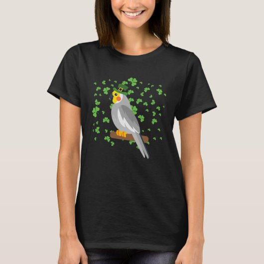 Cockatiel Leprechaun Shamrock St Patricks Day Tシャツ (正面)