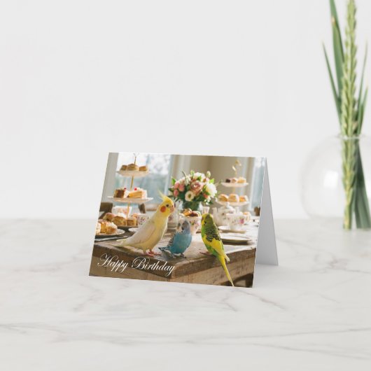 Cockatiel Parakeet Budgies Pet Bird Lover Birthday カード (正面)