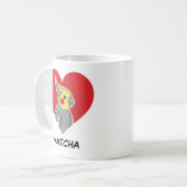 Cockatiel Personalized Heart Gift コーヒーマグカップ (正面左)