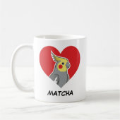 Cockatiel Personalized Heart Gift コーヒーマグカップ (左)
