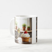 Cockatiel with a strawberry Cupcake Pet Bird Lover コーヒーマグカップ (正面左)