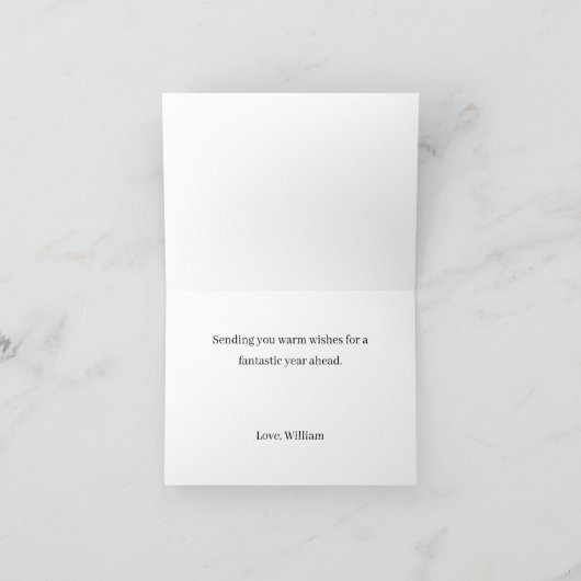 Cockatiel with Flowers Custom name & text birthday カード (内部)