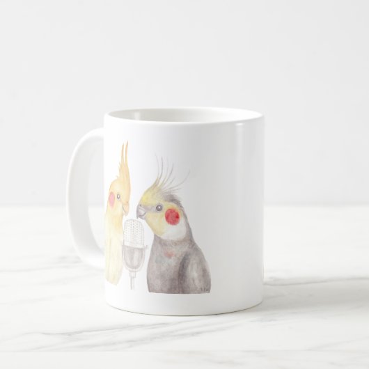Cockatielsは鳥の恋人のためのおもしろいなCockatielのギフトを襲います コーヒーマグカップ (正面左)