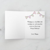 Cockatiels Afternoon Tea Custom Name Text Birhtday カード (内部)