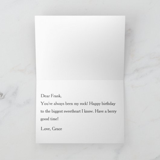 Cockatiels Eating Berries Pet Bird Lover Birthday カード (内部)