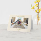 Cockatiels Eating Berries Pet Bird Lover Birthday カード (黄色い花)