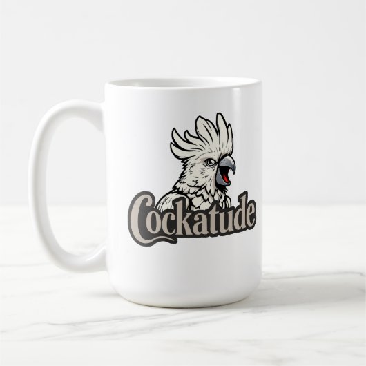 Cockatoo態度"Cockatude"コーヒーマグ コーヒーマグカップ (左)