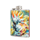 Cockatoo Bird Yellow Poppies Personalized フラスク (左)