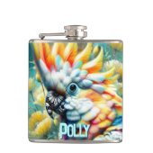 Cockatoo Bird Yellow Poppies Personalized フラスク (正面)