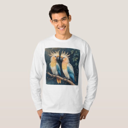 Cockatoo Parrot Couple Tシャツ (正面フル)
