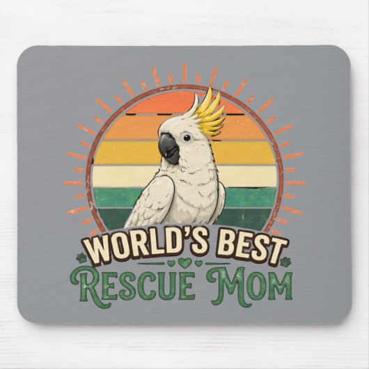 Cockatoo Rescue Bird Mom マウスパッド (正面)