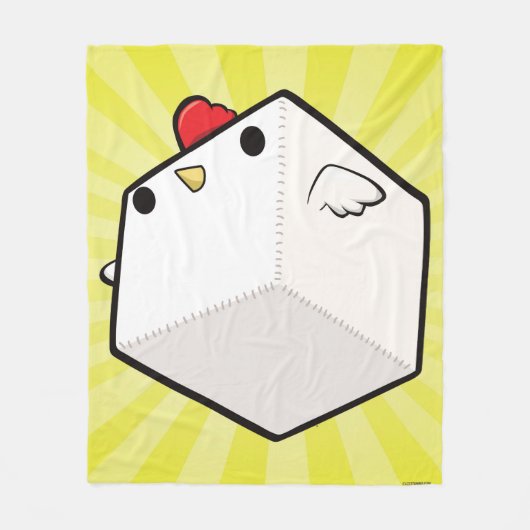 Cockblockの総括的でかわいい鶏の立方体 フリースブランケット (正面)