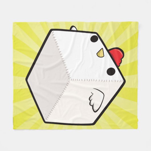 Cockblockの総括的でかわいい鶏の立方体 フリースブランケット (正面(横))