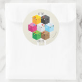 cockblock時間のステッカー無し ラウンドシール (バッグ)