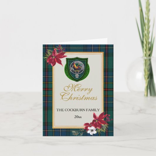 Cockburn Scottish Clan Tartan & Crest カード (正面)