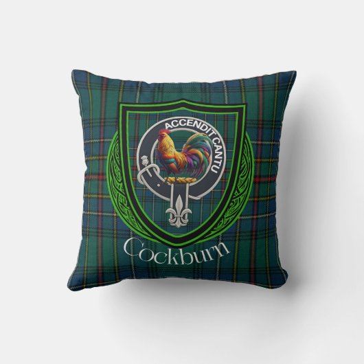 Cockburn Scottish Clan Tartan & Crest クッション (裏面)