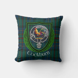 Cockburn Scottish Clan Tartan & Crest クッション