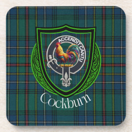 Cockburn Scottish Clan Tartan & Crest コースター
