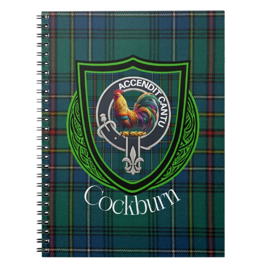 Cockburn Scottish Clan Tartan & Crest ノートブック (正面)