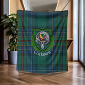 Cockburn Scottish Clan Tartan Crest フリースブランケット