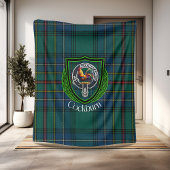 Cockburn Scottish Clan Tartan Crest フリースブランケット