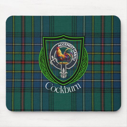 Cockburn Scottish Clan Tartan & Crest マウスパッド (正面)