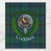Cockburn Scottish Clan Tartan & Crest ワインラベル (シングルラベル)