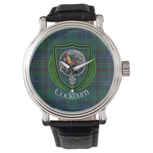 Cockburn Scottish Clan Tartan & Crest 腕時計 (正面)