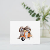 Cockerスパニエル犬のPUPSをMOPEDに追加 ポストカード (スタンド正面)