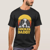 Cocker Daddy Cute English Cocker Spaniel Puppy Dad Tシャツ (正面)