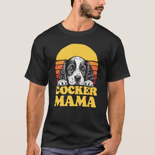 Cocker Mama Cute English Cocker Spaniel Puppy Mom  Tシャツ (正面)