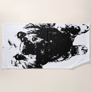 Cocker Sketch –   Bold Dog, Big Splash ビーチタオル