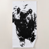 Cocker Sketch –   Bold Dog, Big Splash ビーチタオル (正面)