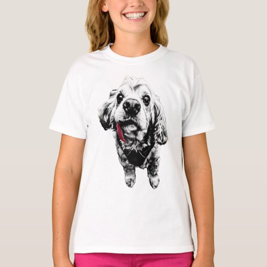 Cocker Spaniel – 赤い舌、真のさばさば感 Tシャツ (正面)