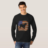 Cocker Spaniel American Flag USA Dog  Puppy US Tシャツ (正面フル)