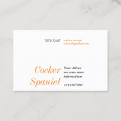 Cocker Spaniel black white 名刺 (裏面)