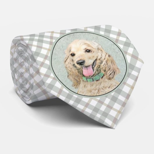 Cocker Spaniel Buff Painting - Original Dog Art ネクタイ (ロール)