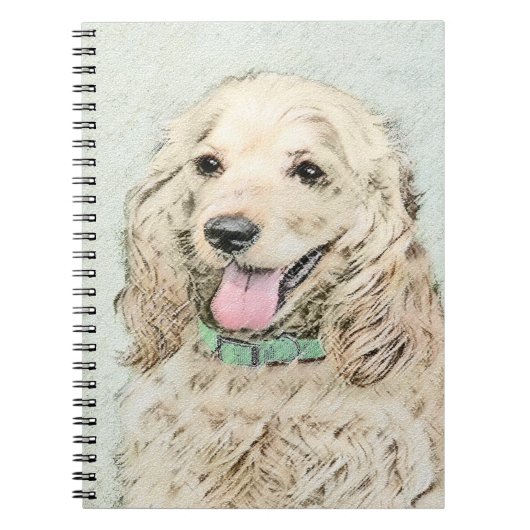 Cocker Spaniel Buff Painting - Original Dog Art ノートブック (正面)