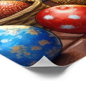 Cocker Spaniel by Fireplace with Christmas Lights ポスター (角)