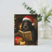 Cocker spaniel 'Cheese Tax' Christmas postcard ポストカード (スタンド正面)