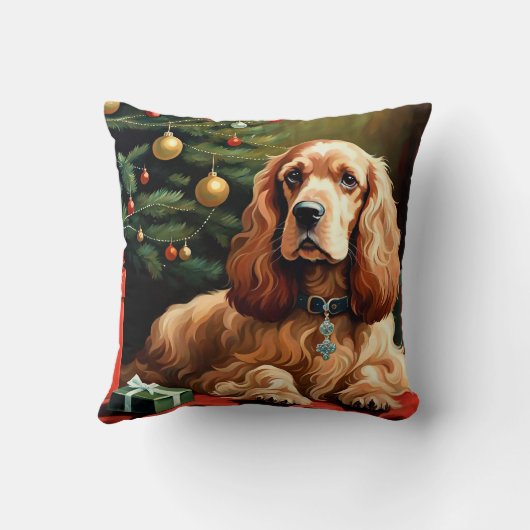Cocker Spaniel Christmas クッション (裏面)
