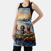 Cocker Spaniel Christmas Boat Holiday エプロン (インサイチュ)