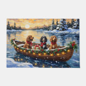 Cocker Spaniel Christmas Boat Holiday ドアマット (正面)