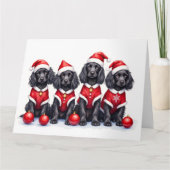 Cocker Spaniel Christmas Dress Santa Hat カード (正面)