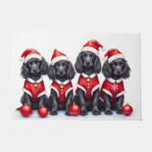 Cocker Spaniel Christmas Dress Santa Hat ドアマット (正面)