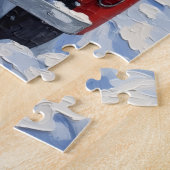 Cocker Spaniel Christmas Red Truck Holiday ジグソーパズル (側面)